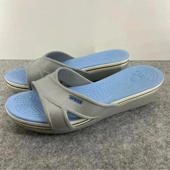 CROCS Women’s Crocband Wedges flip flop Size 8 - Picture 1 of 11